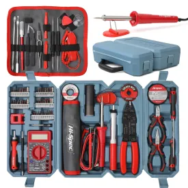 84pc Electronics & Soldering Iron Tool Kit Set. Includes Digital Multimeter and Precision Tools for Electrical, PCB & Computer Repairs