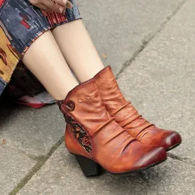 Autumn Winter Retro Leather Short Boots | Gift Shoes