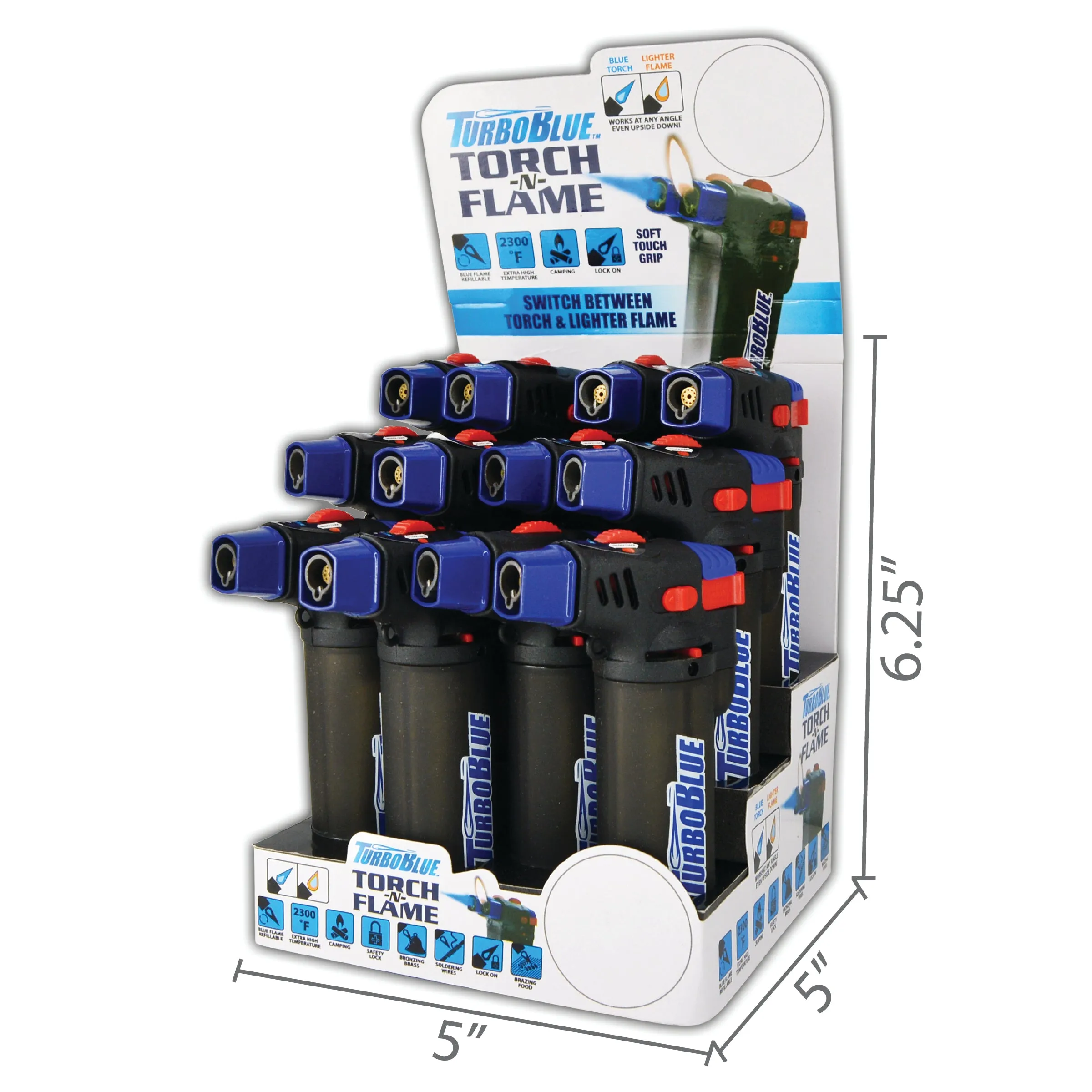 Dual Flame XXL Torch Lighter - 12 Pieces Per Retail Ready Display 25557