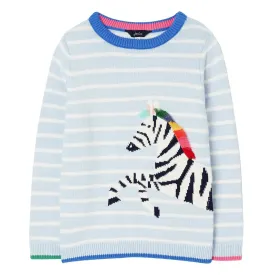 Girls "Gee Gee" Zebra Sweater | Joules