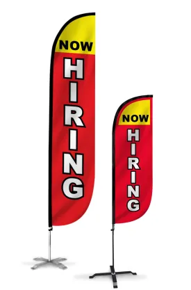 Now Hiring Feather Flag