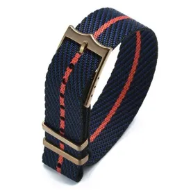 Patrice Nylon Zulu Watch Strap With Copper Pin Buckle